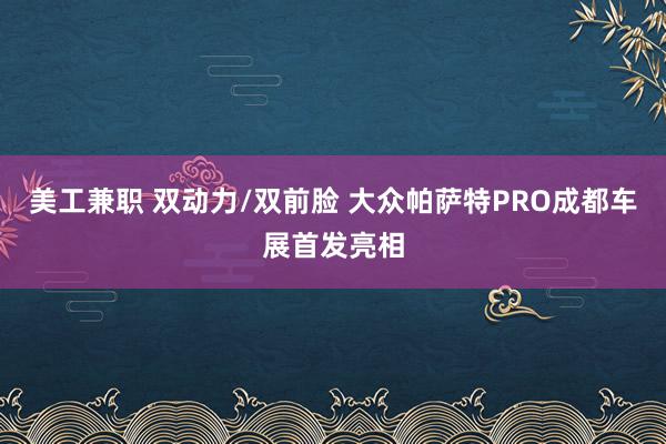 美工兼职 双动力/双前脸 大众帕萨特PRO成都车展首发亮相