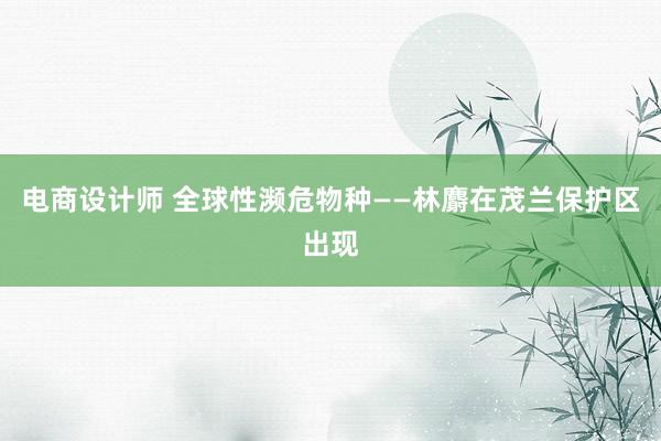 电商设计师 全球性濒危物种——林麝在茂兰保护区出现